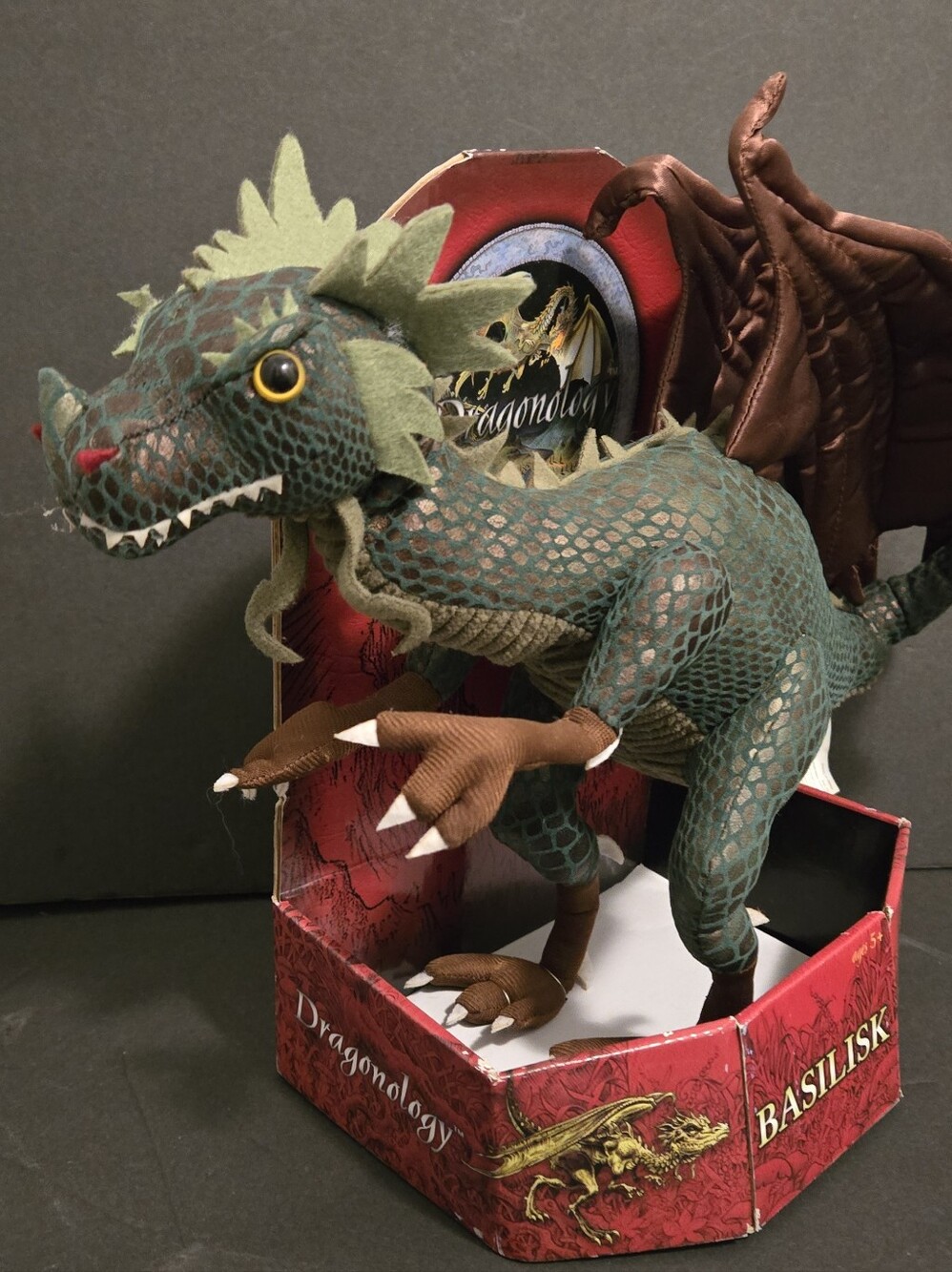 Dragonology Basilisk Poseable Plush Dragon 15" NIP HTF Rennaisance Faire